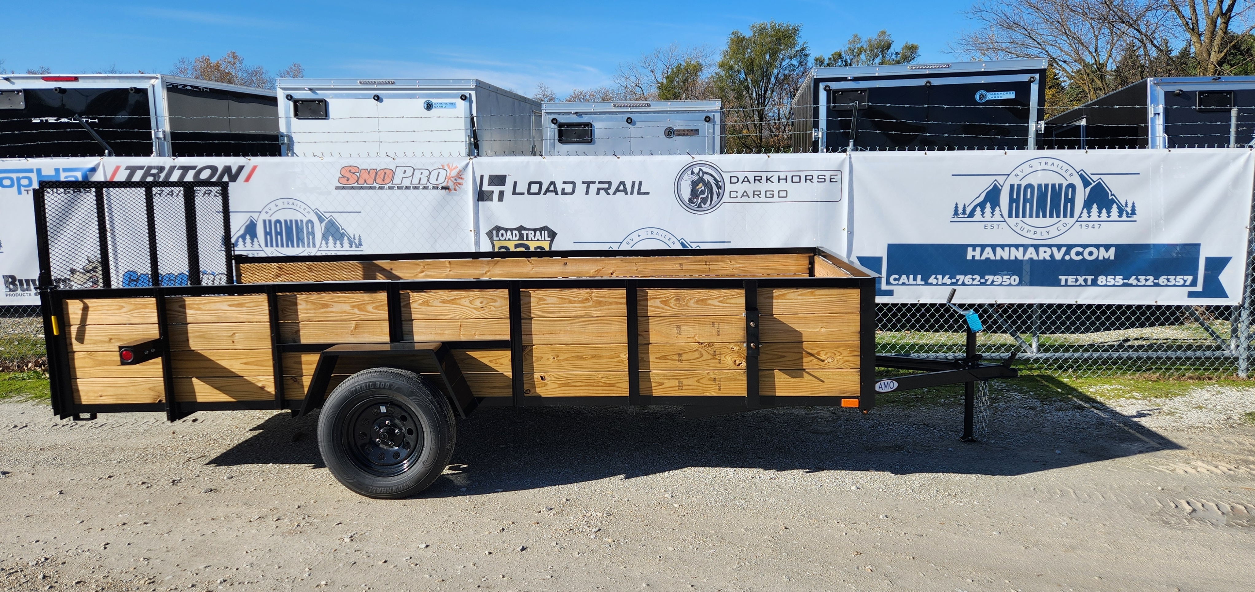 AMO 76in X 14ft Single Axle Steel Utility Trailer with Ramp Gate